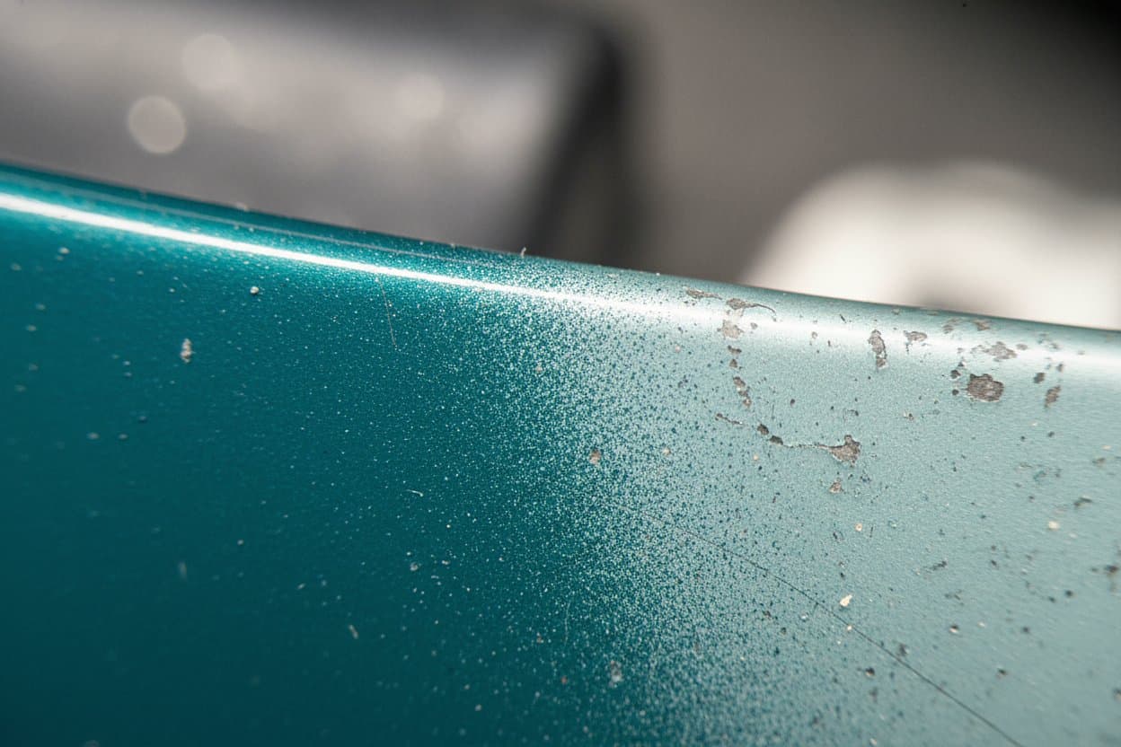 New flake coat detail on a repaired concrete slab
