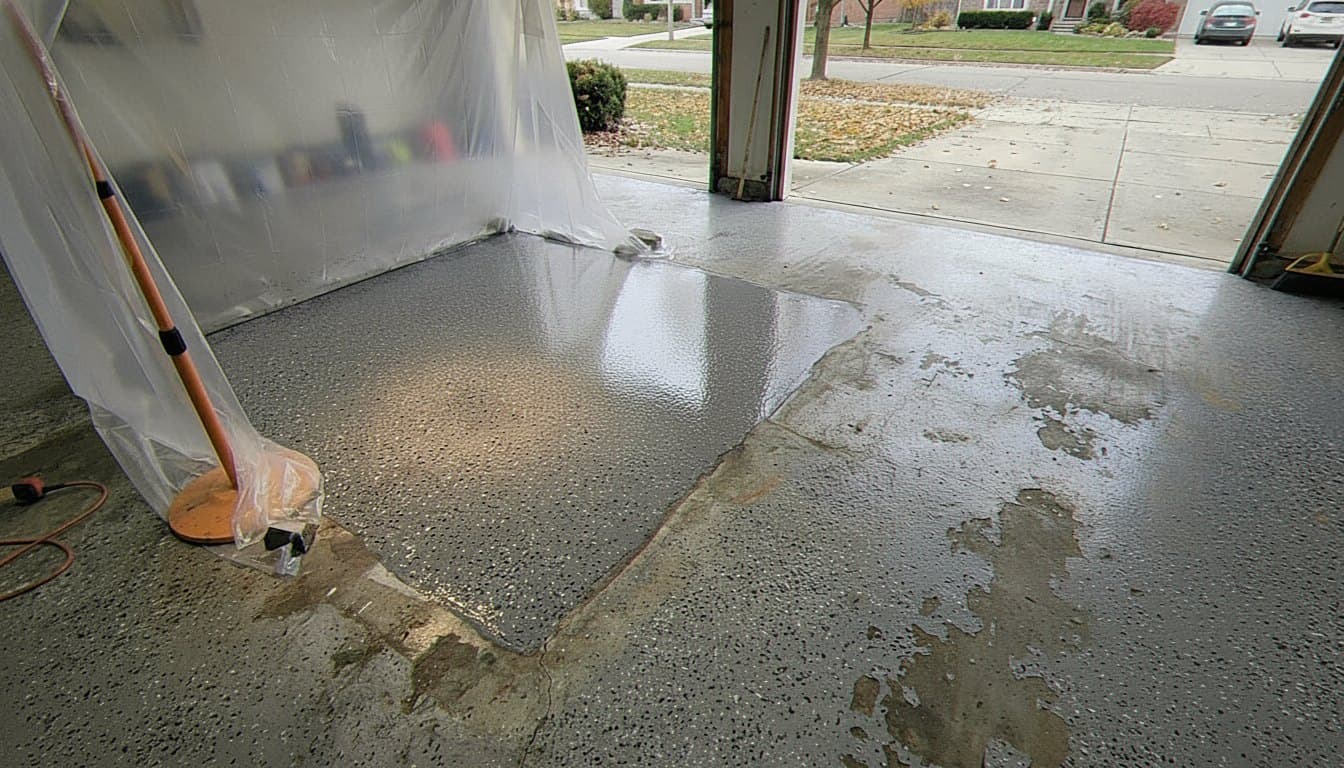 Rancho Cucamonga garage after epoxy repair and recoat